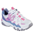Skechers Girls D'Lites 2 Shoes White Lavender Blue