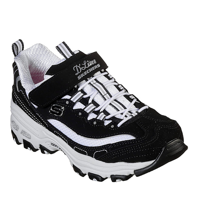 Skechers D'Lites Crowd Appeal Shoes Black White