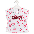 Losan Little Girls White Sequin Cherry Tee Shirt