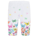 Losan Little Girls White Leggings Flower and Butterflies Print