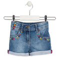 Losan Little Girl Denim Shorts Beads Tassle