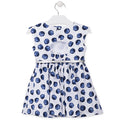 Losan Little Girl Blue Polka Dot Dress Voile with Belt