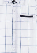 Losan Baby Boy White Blue Plaid Shirt