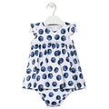 Losan Baby Girls Sleeveless Voile Dress Blue Polka Dots Knickers