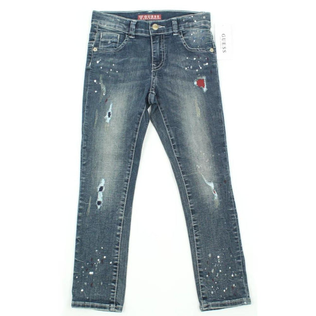 GUESS KIDSWEAR Little Girl Painter Distressed Skinny Leg Jean