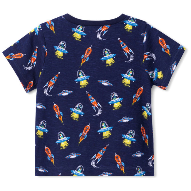 HATLEY Baby Boy Navy Retro Rockets Tee