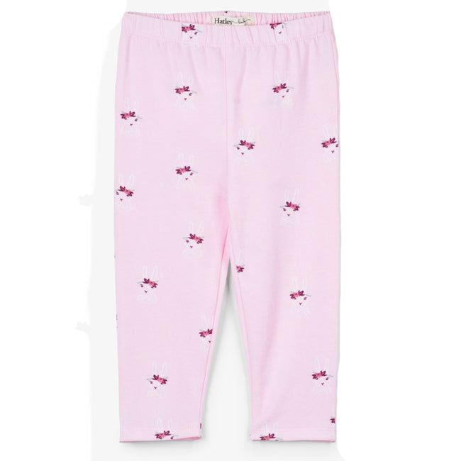 Hatley Baby Girl Pink Bunnies Leggings with Back Bum Ruffles