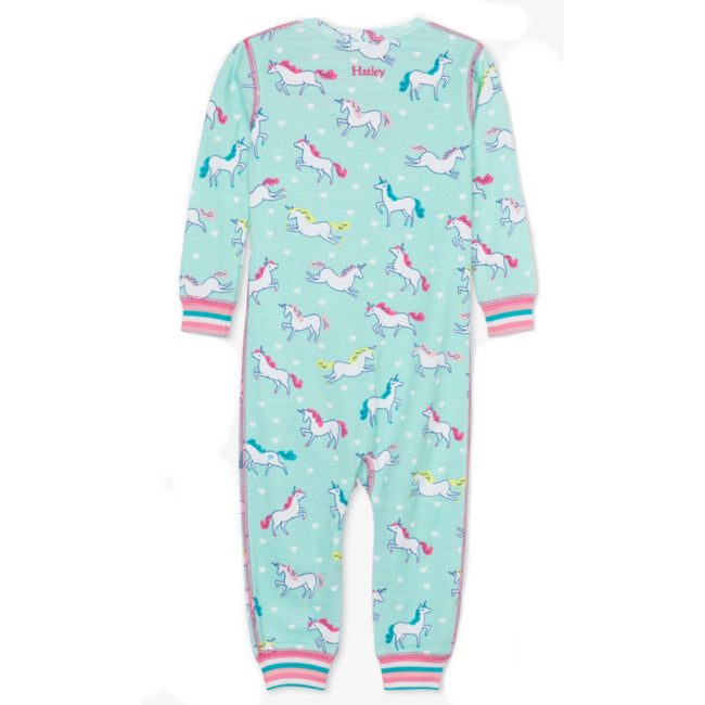 Hatley Baby Girl Prancing Unicorn Organic Cotton Coverall Back