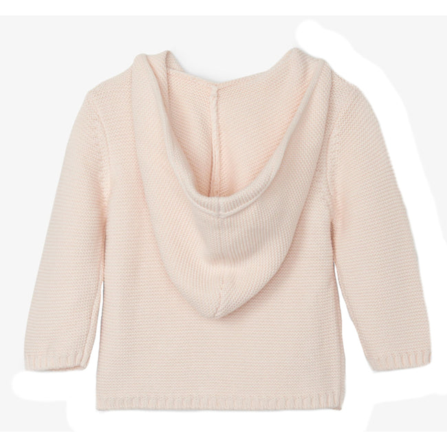 Hatley Little Girl Knitted Hooded Sweater with Heart Hood Down