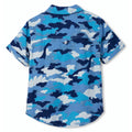 Hatley Little Boy Blue Camo Dinos Button Front Shirt Back