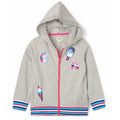 Hatley Little Girl Grey Hoodie with Appliques Front