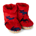 HATLEY Little Boy Slouch Fleece Slipper - Moose Gathering