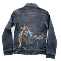 LIMEAPPLE Little Girl Beaded Horse Jean Jacket