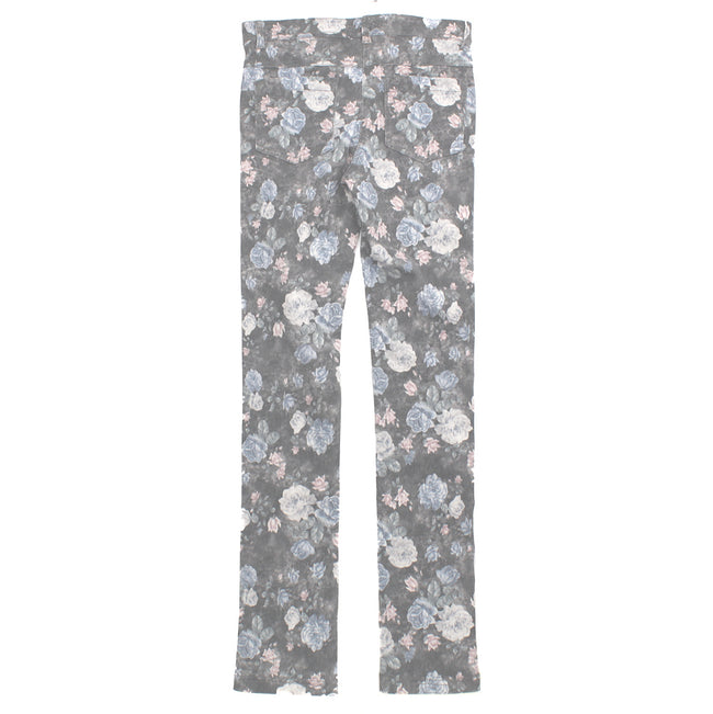 BLUBYBLU Big Girl Skinny Stretch Dark Grey Floral Jean (Sz 14)