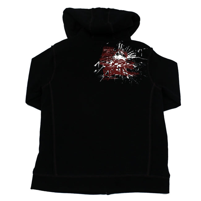 ENGINE Boys Black Heavy Sherpa Zippered Hoodie Back