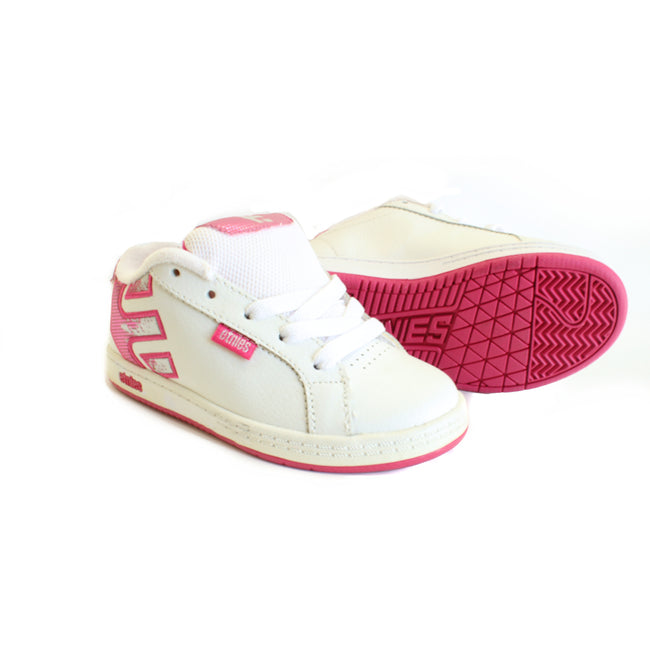 Etnies Girls White Pink Logo Shoes