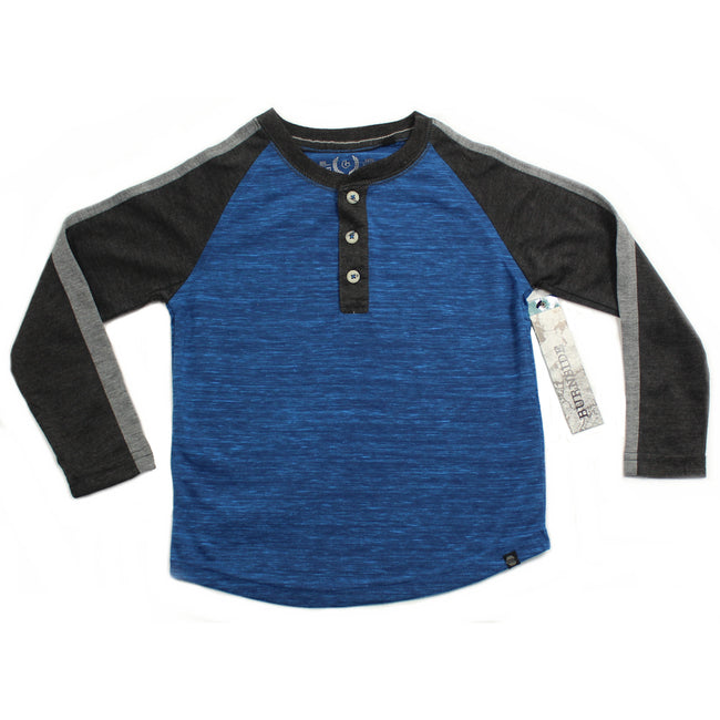 Burnside Little Boys Long Sleeve Top Blue Black