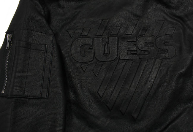 Guess KIDSWEAR Little Boys Faux Leather Bomber Jacket Logo