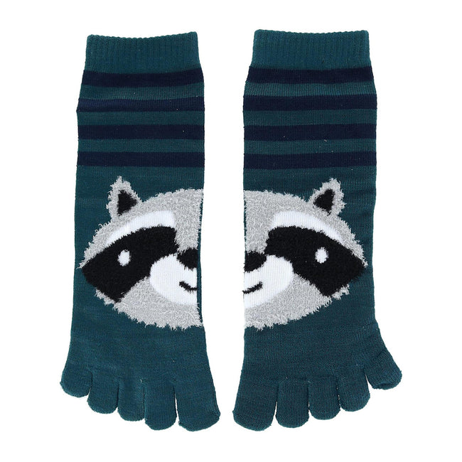 DENSLEY Toed Novelty Critter Socks Cat Raccoon Bear Dog for Kids