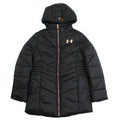 Under Armour Kids Youth Girls Winter Parka Puffer Coat Black Rose Gold Zipper