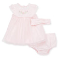LITTLE ME Baby Girl Pink Tulle Dress with Headband and Bloomers