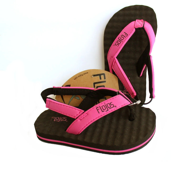Flojos Kids Girl Brown Pink Flip Flops