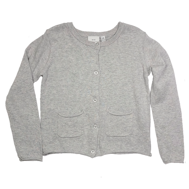MID Long Sleeve Grey Cardigan Sweater Unisex