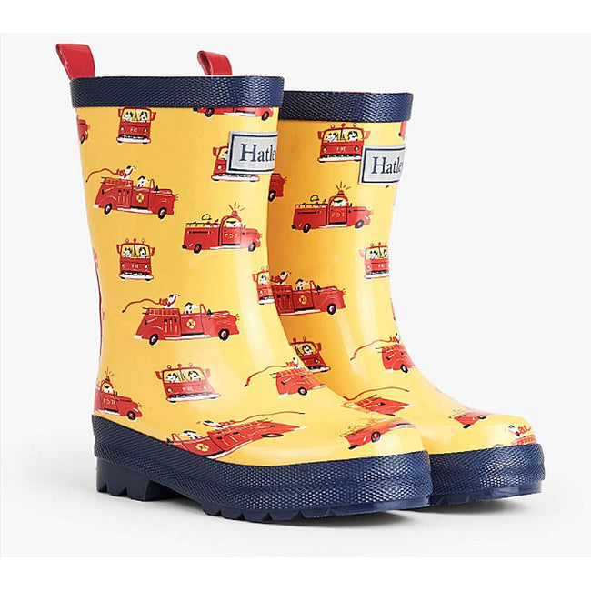 Hatley Kids Little Boys Vintage Fire Trucks Rubber Rain Boot
