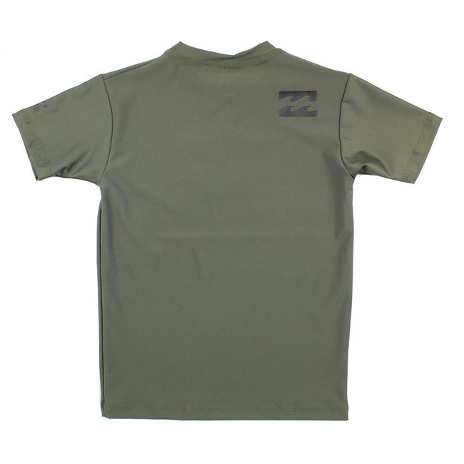 BILLABONG Big Boy Short Sleeve Olive Green Rashguard Shirt