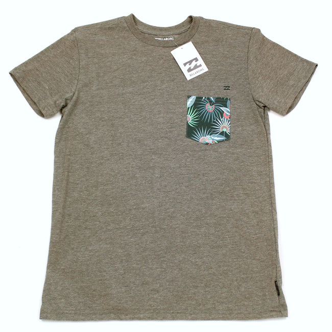 BILLABONG KIDS Big Boy Team Pocket Grey Short Sleeve T-Shirt