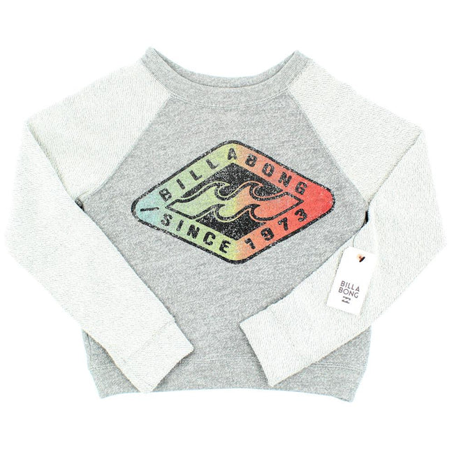 BILLABONG Little Girl "Pokerface" Grey Contrast Sweatshirt