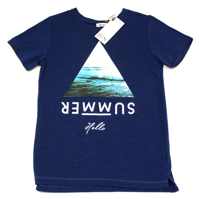 Dex KIDS Big Boy Blue Hello Summer Short Sleeve Tee Shirt