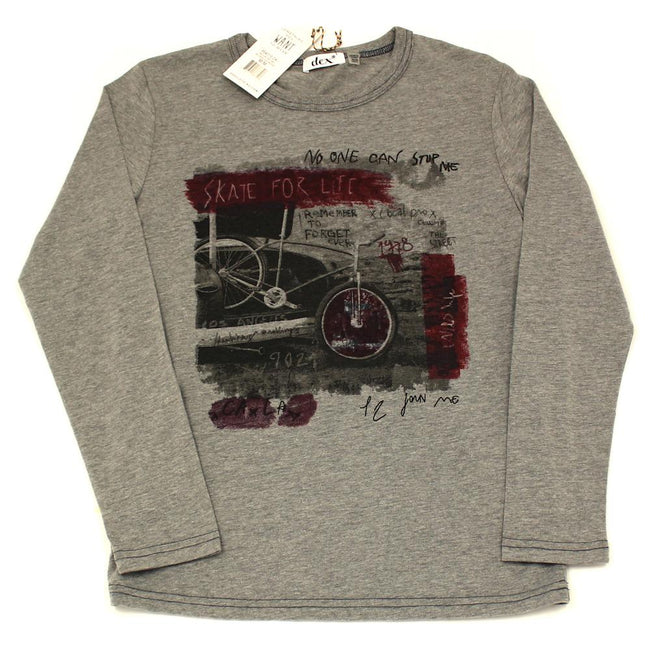 DEX KIDS Big Boy Preteen Boys Long Sleeve Grey T-Shirt