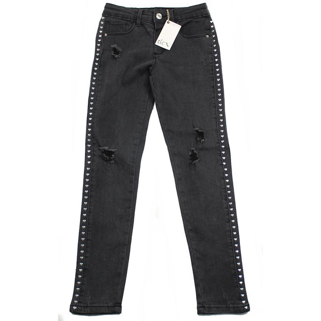 DEX Big Girl Black Denim Jeggings Front