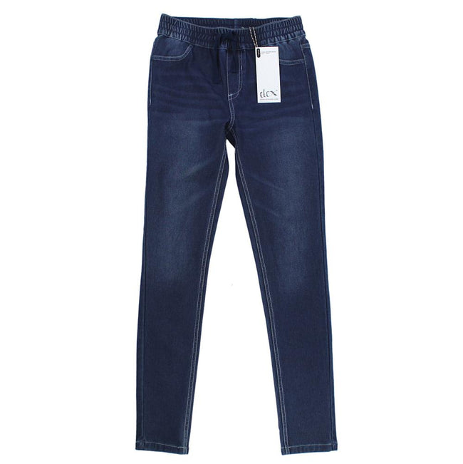 DEX KIDS Big Girl Blue Pull On Stretch Jeggings Front