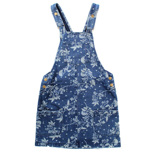 DEX KIDS Big Girl Denim Jumper With Back Bow Front