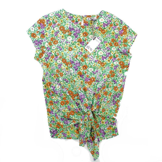 DEX KIDS Big Girl Floral Short Sleeve Top Front
