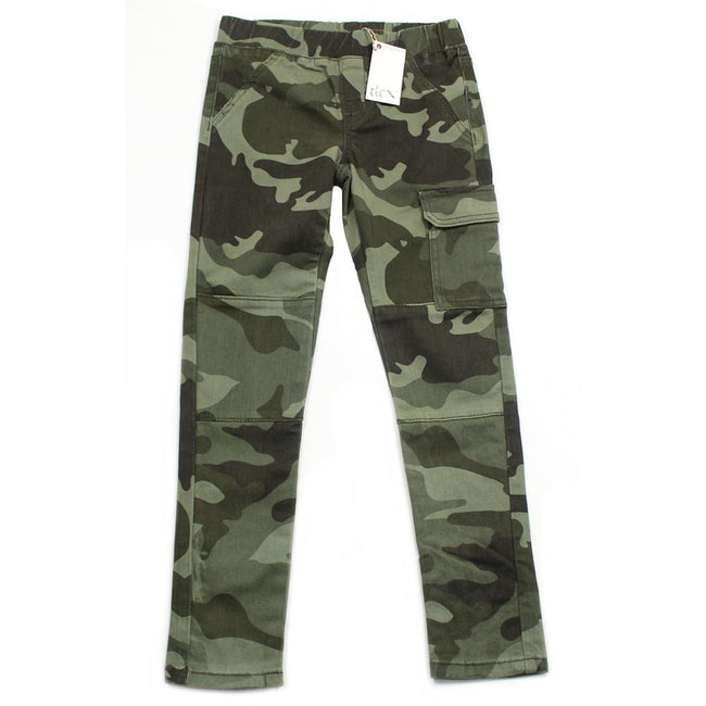 DEX KIDS Big Girl Green Camo Jeggings Front