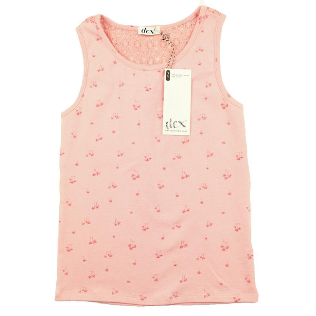 DEX KIDS Big Girl Pink Sleeveless Tank Top Front