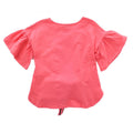 DEX KIDS Big Girl Salmon Tie Front Cotton Top Back
