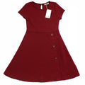 DEX KIDS Big Girl Short Sleeve Cherry Red Dress Front