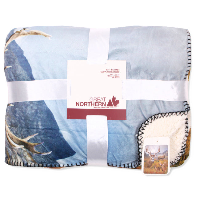 Great Northern Wild Collection Deer Sherpa Throw Bundled