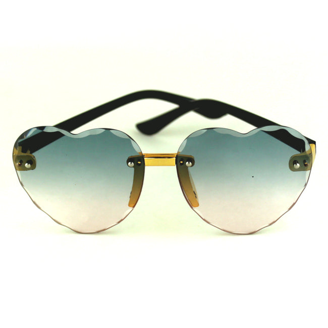 Girls Fashion Sunglasses Rimless Heart