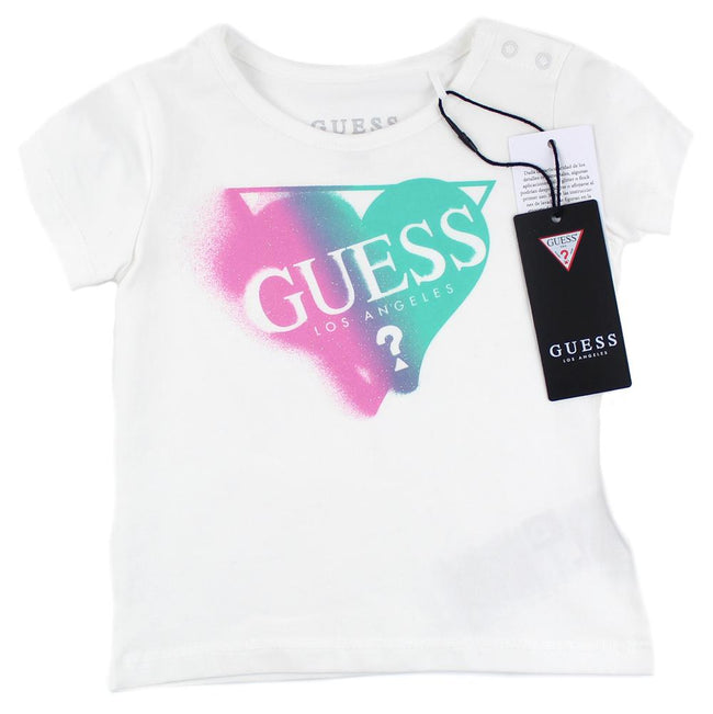 GUESS KIDSWEAR Baby Girl White Short Sleeve T-Shirt