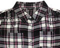 GUESS KIDSWEAR Tween Girl Black Pink Plaid Long Sleeve Shirt