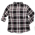GUESS KIDSWEAR Preteen Girl Black Pink Plaid Long Sleeve Shirt