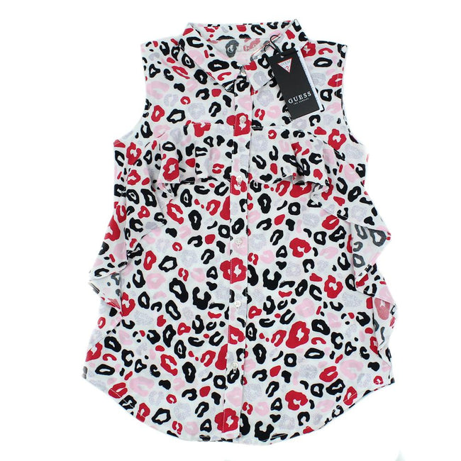GUESS KIDSWEAR Big Girl Leopard Print Sleeveless shirt
