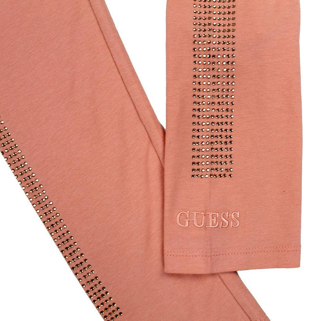 GUESS KIDSWEAR Preteen Girl Salmon Tuxedo Leggings