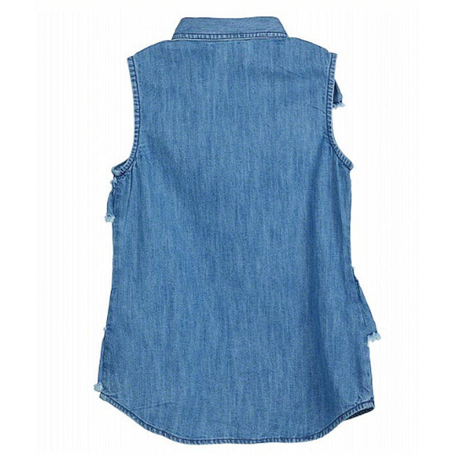 GUESS KIDSWEAR Preteen Girl Sleeveless Denim Shirt
