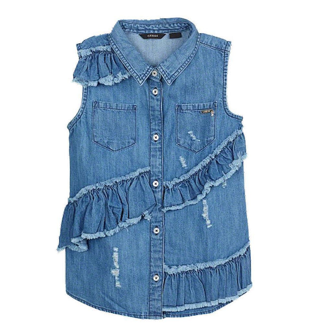 GUESS KIDSWEAR Big Girl Sleeveless Denim Shirt